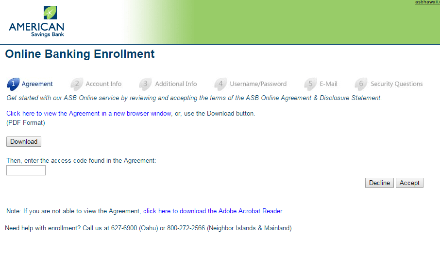 ASB Online Banking Enroll Step 2nd