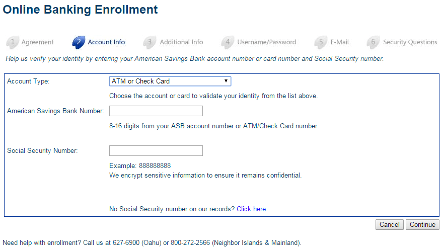 ASB Online Banking Enroll Step 3th