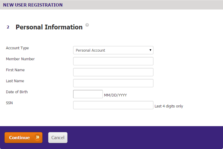 Affinity Plus Online Banking Enrollment personal information