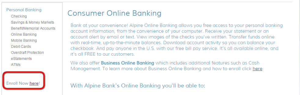 Alpine Bank Enroll Step 2nd