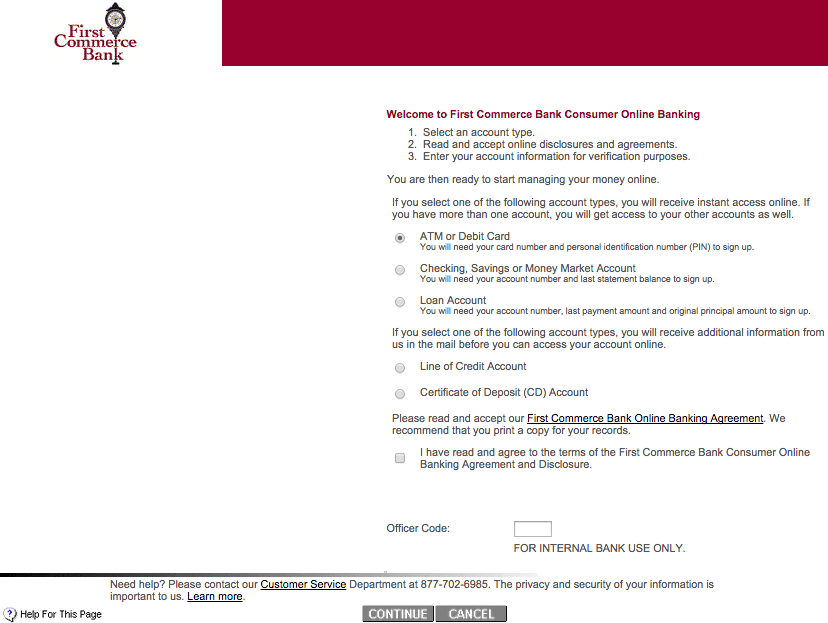 first commerce bank enroll
