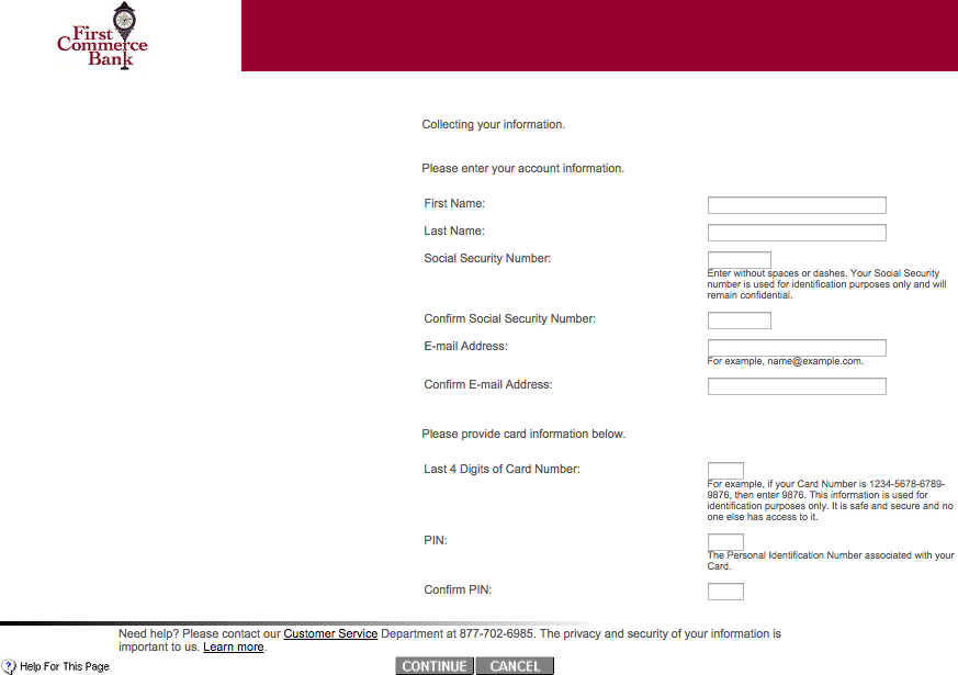first commerce bank enrollment