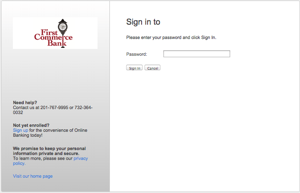 first commerce bank homepage login thirth