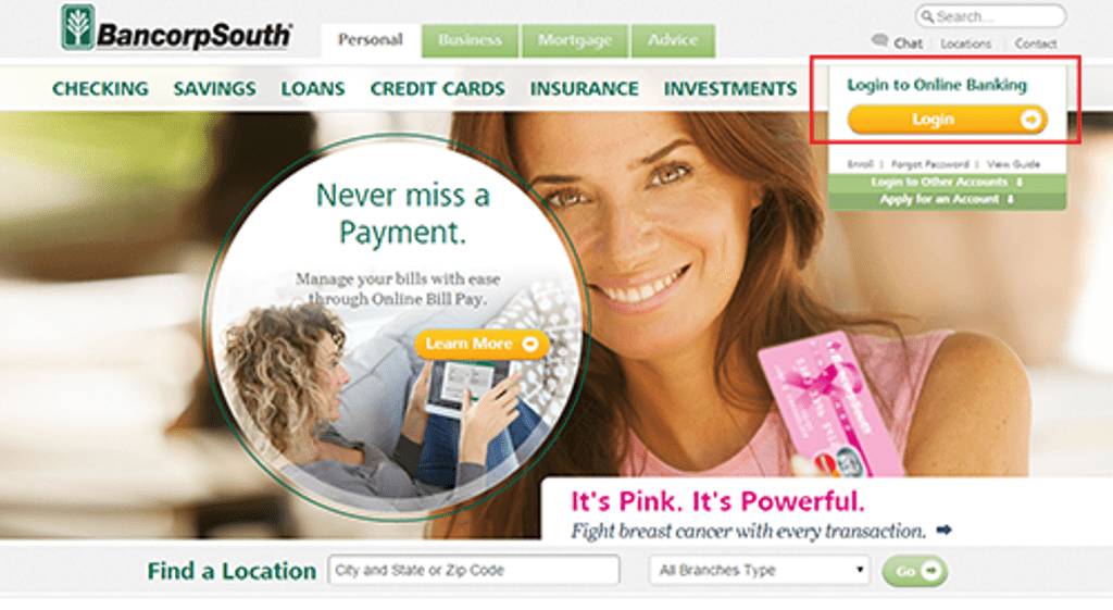 BancorpSouth Bank login