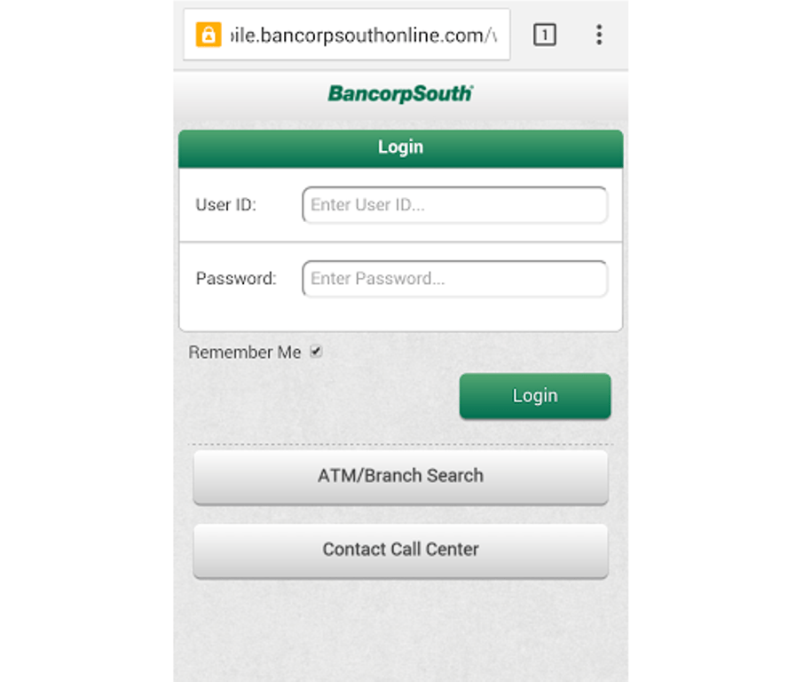 BancorpSouth mobile login