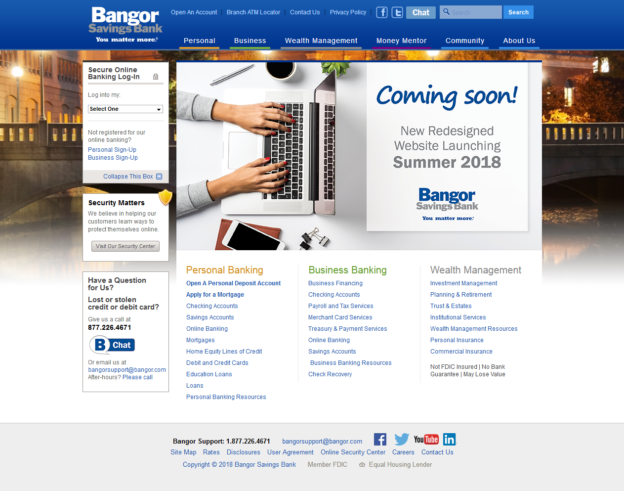 Bangor Savings Bank Homepage
