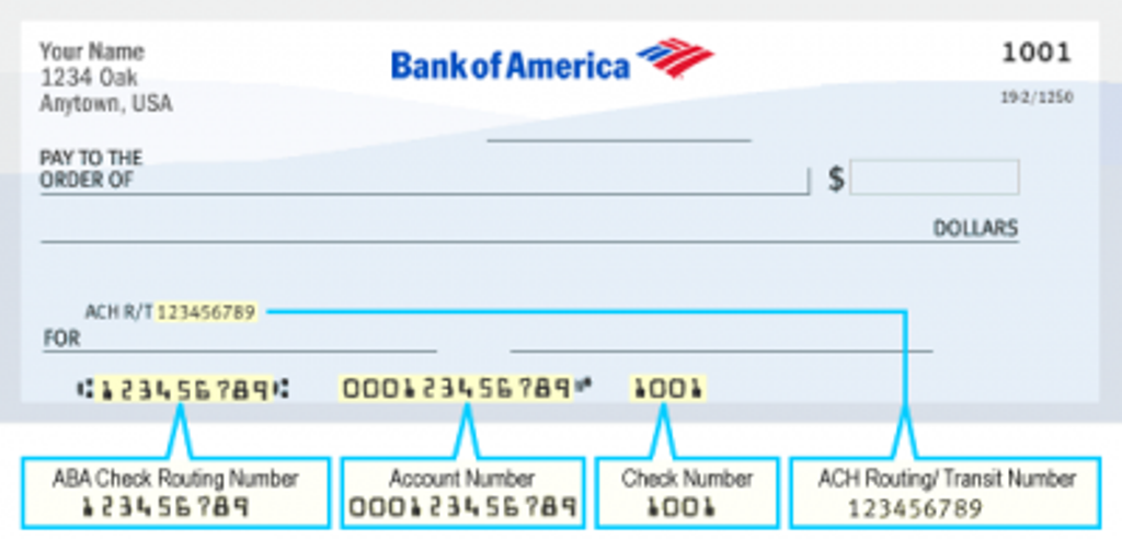 Bank of America check
