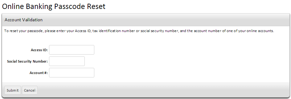 AnchorBank Passcode Reset
