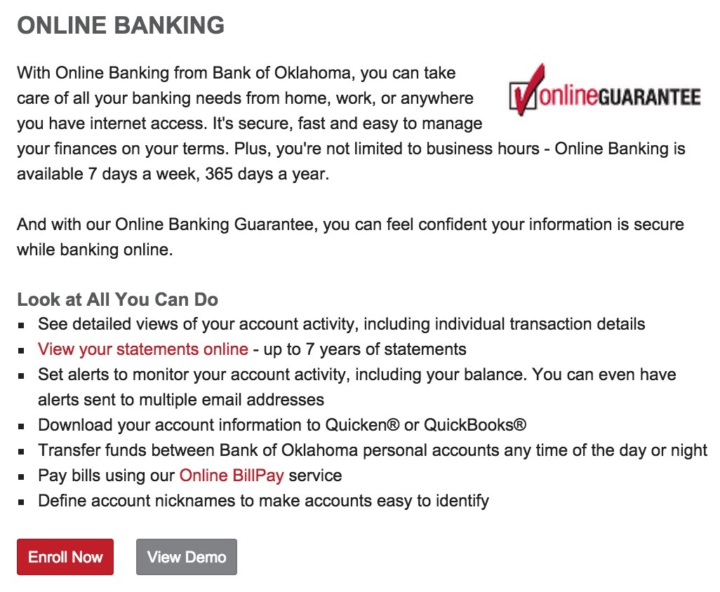 Bank of Oklahoma Enroll
