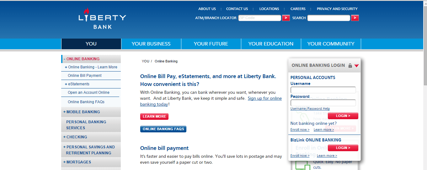Liberty Bank Online Banking Login